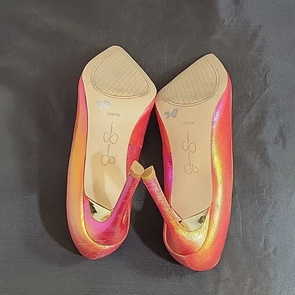BRAND NEW JESSICA SIMPSON CASSANI POINTED TOE RAINBOW MULTI WOMEN"S PUMP SHOE G1 - Picture 11 of 16